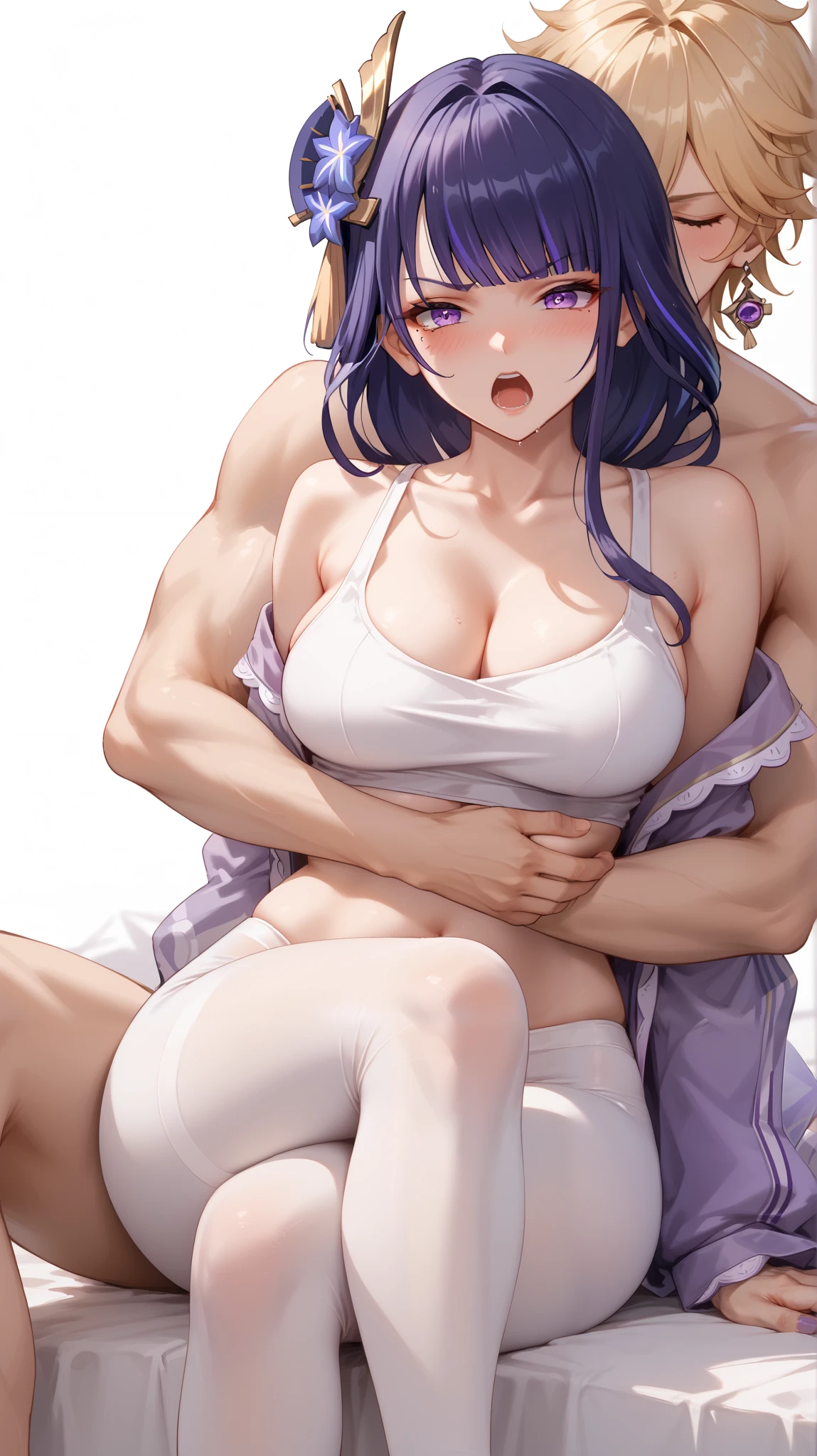 score_9, score_8_up, score_7_up, score_6_up, BREAK source_fate, medusa rider, pink hair, pink eyes, 1boy, 1girl, breast sucking, breastfeeding, breasts, breasts out, clothes pull, grabbing, grabbing another's breast, hetero, lactation, lap pillow