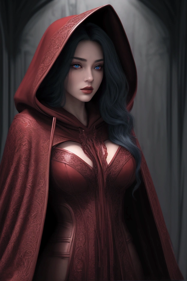 female vampire in eskimo folk outfit ,vector graphics, strong contours, logo design