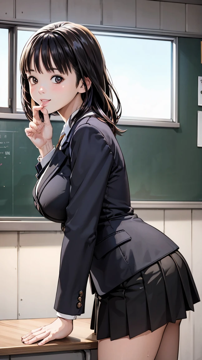 School teacher、 school classroom、machine、 black business suit 、 business pants 、expensive, 170 centimeters、 (Crazy behavior), 、 Big Breasts 、 red cheeks 、(smile)、、 sweaty body、 wet hair, Wakino , big , (expensive色彩彩度:1.0), ( very detailed肌), ( top quality :1.0), ( super high res:1.0) ,( realistic :1.0), ( very detailed:1.0), (8k, RAW photos :1.1)、(Touch your own hands)、 skirt、 Rise of the Center 、 sucks my penis、( fellatio)、
