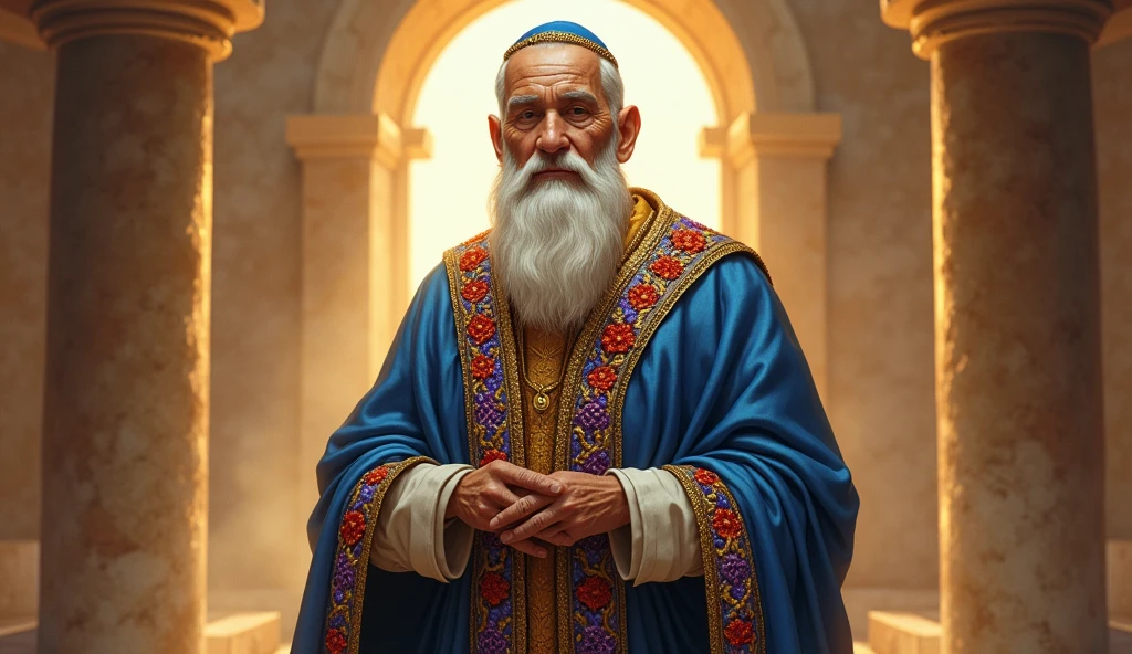 The Apostle Paul looked at the screen, Long clothes, religion, Ultra-photorealism