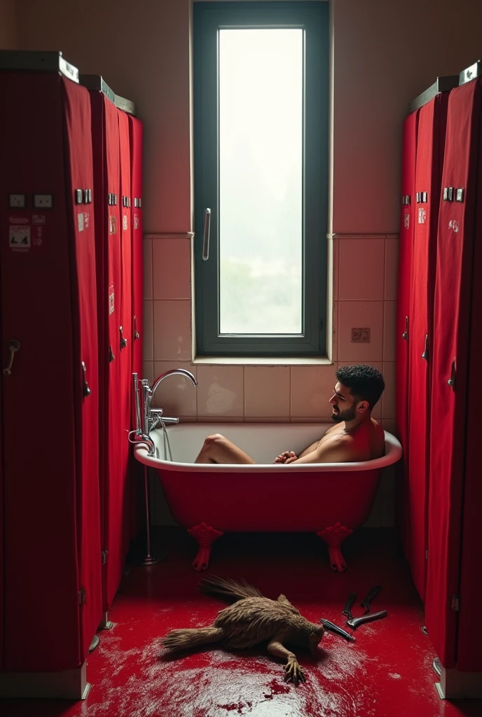 Sampo Koski inside a bathtub with foam