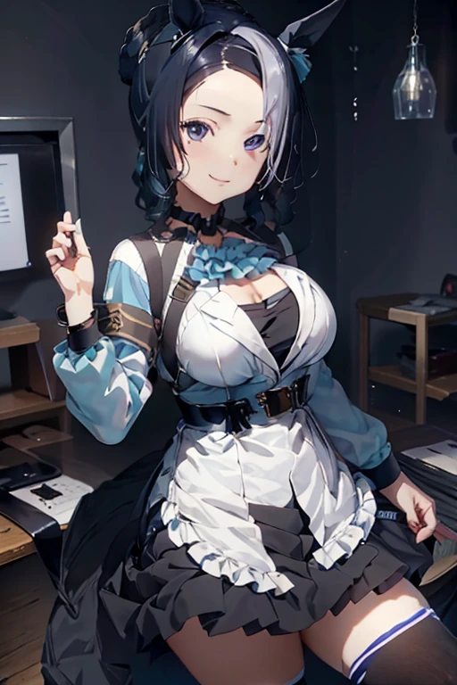 1 girl, Messy,Background, Violet,short,Hair,,medium boob, ((Fantastic)), Cute,  Fantastic,In a room,Niji style ,flower, Bibo Zi Eye,sewing machine,The clothes ar,croped,wardrobe,desks