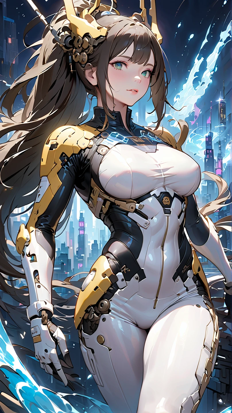 (best quality,4k,8k,highres,masterpiece:1.2),ultra-detailed,(realistic,photorealistic,photo-realistic:1.37),beautiful girl,long straight black hair,fit body,
ultra-detailed armpit,beautiful detailed sweat pores,smooth skin texture,meticulously rendered, pinkish armpit, smelly,
(sleeveless white bodysuit, silver linings), (steamy:1.2), beautiful blue eyes, (seductive face:1.2),
city scape, ((lightbloom)), volumetric lighting, soft lighting, bokeh.