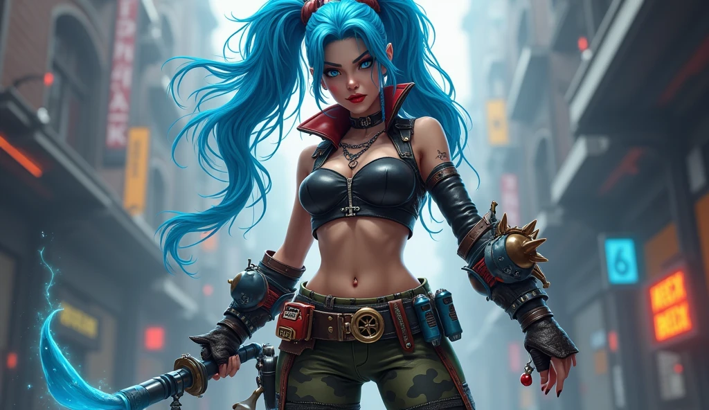 In the Wasteland, 18 year old beautiful girl in Wolf style...., from DC comics, intergalactic anti-heroine, known for her cruelty and sarcastic behavior.. She is depicted as an alien humanoid with pale white skin....., long light hair, and super muscular physique .. Her bright blue eyes give her a menacing look........ Often dressed in an open black leather vest....., Short skirt, and heavy boots, She has a punk rock look. With tattoos all over my body, emphasizing his seasoned character.,