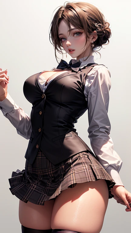 lynette, animal ears, blunt bangs,grey hair, short hair, cape,bow,plaid ribbon, cleavage cutout, frills skirt,black pantyhose, star \(symbol\),
love,romantic, joyous, unforgettable, passion, desire, devotion, bliss,
Mysterious Atmosphere, Intense Shadows, Moody Lighting,
<lora:lynette02:1:KEEPCHAR>