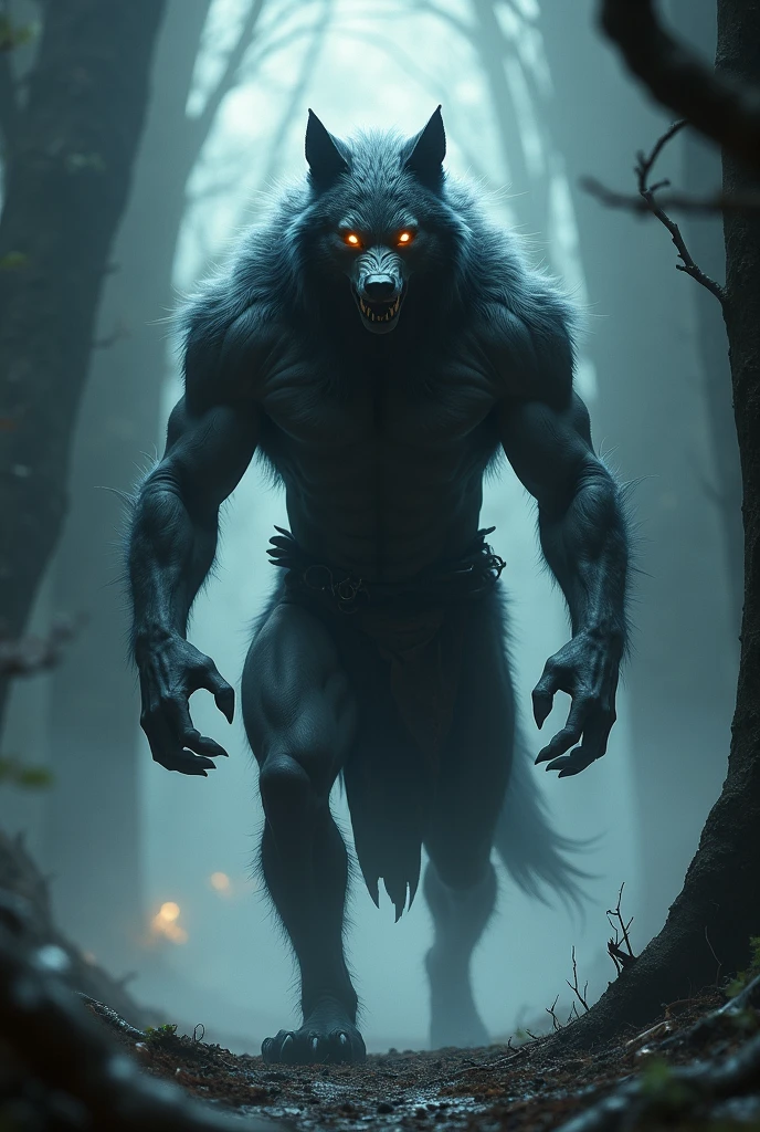 Strange beasts in a fantasy world,Blood,Giant hellwolf covered in flames,Stout limbs,Strong muscles,Full moon,broken castles,Burning flame,Blood,Moon Night,中景 the scene is,Full body like, highly detailed surreal vfx,oc rendered,Shot with 70 mm - AR 16:9 --q 2 --s 1000