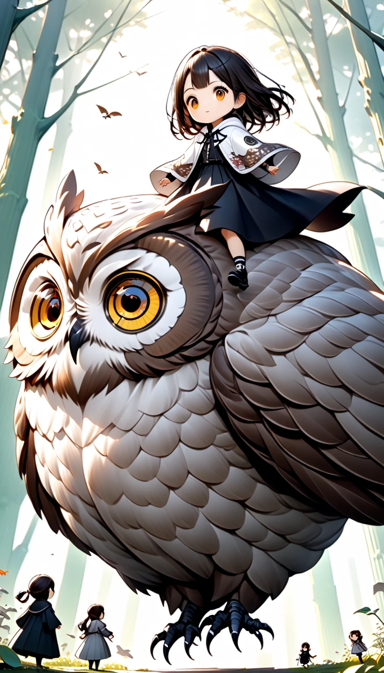  GIRL RIDING A GIANT OWL , Hzk,   Ultra Miniature Girl  , 