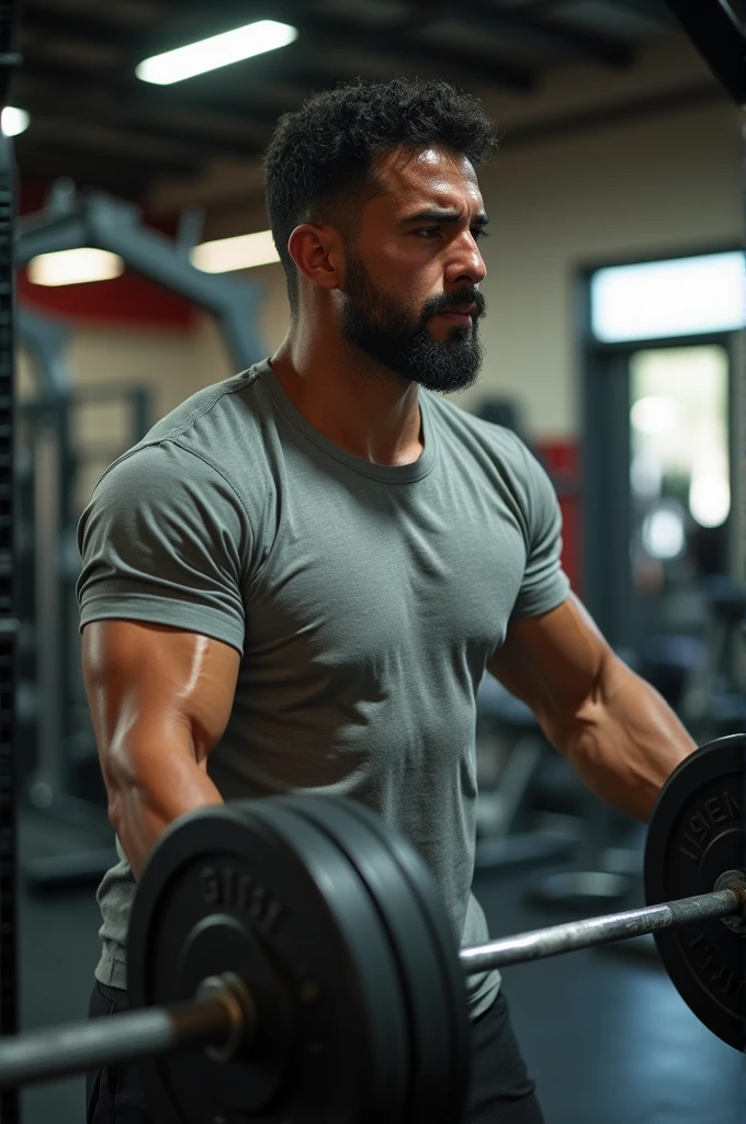(best quality,4k,8k,highres,masterpiece:1.2), HDR, ultra-detailed, (realistic,photorealistic,photo-realistic:1.37), bodybuilding, gym, muscular, fitness, beard, sunglasses, black shirt, cap, handsome, polished, cool, mid-shot, 38-year-old man, training, stylish, intense, powerful, energetic, focused, determination, athletic, strength, sweat, muscular definition, gym equipment, weights, exercise, workout, intense lighting, vibrant colors.