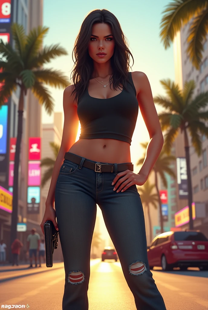 Tall girl, The body is beautiful with curves,Long black hair,Wear a bikini,No leggings, Back lens,Shy, Beautiful realistic style girl, clean detailed faces, with no underpants,No bottoms, Glowing shadow, beautiful gradation, Depth of field, Clean image, High quality, High detail, High definition, Luminous Studio graphics engine,Big chest, Slim waist, nice hip,