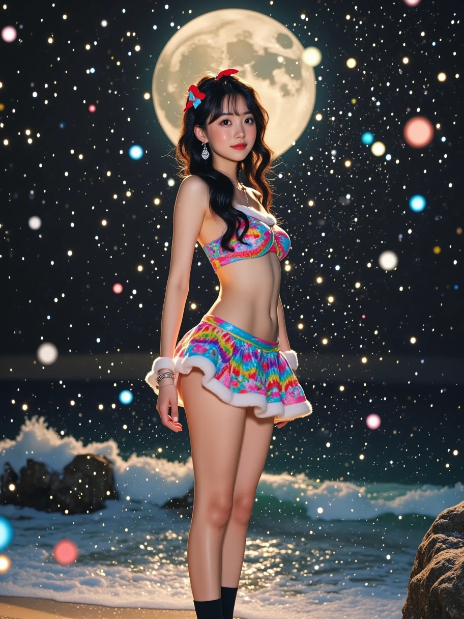 Anthropomorphic moon dancer 💃🫂 planets stars --chaos 10 --ar 16:9 --style raw --stylize 200 --v 6