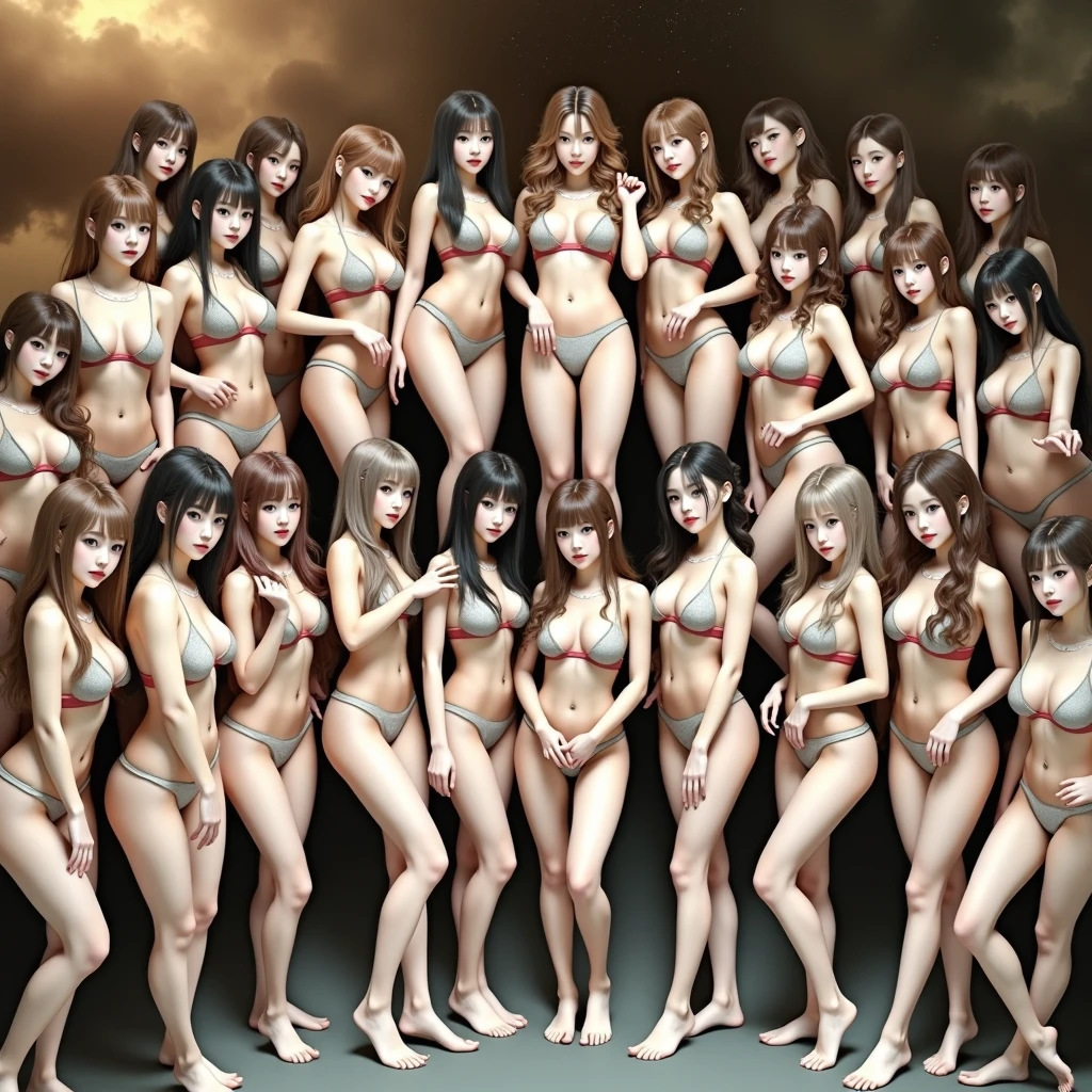 
masterpiece, ((Highest quality))、Idol Concert、(three cute naked girls、A good friend、sing、dance、kawaii:1.4、、smile:1.3、smile、Mr.々Hair style、pubic hair)、(((Full nudity、tits、Pussy)))、(Realistic and detailed skin texture、Idol&#39;s clothes:1.2、hair ornaments、Concert Stage)