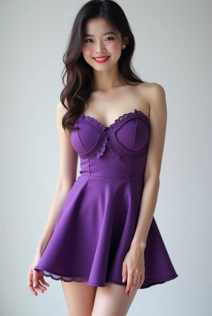 ((Photo medium distance:1.35)), ((Best resolution:1.4)), ((high quality:1.2)), (Work of art), 8k, extremely detailed, ((High detail:1.2)), Solo, ((HotLexi pretty perfect female with 2)), (short dress strapless), (perfect hot body), (square-shaped defined pretty face:1.35), (medium round breasts),