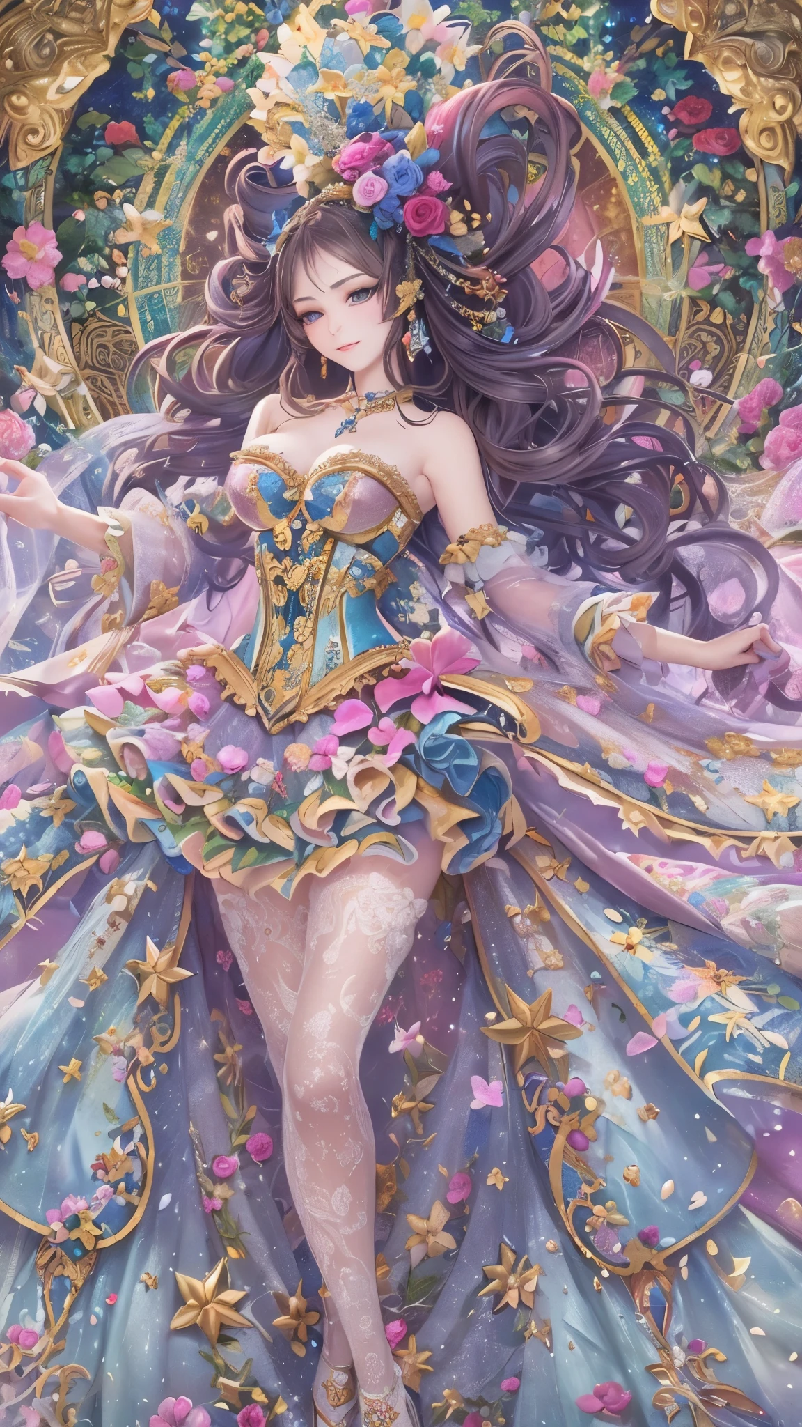 (masterpiece, top quality, best quality, official art, beautiful and aesthetic:1.2), (1girl), extreme detailed,(fractal art:1.3),colorful,highest detailed