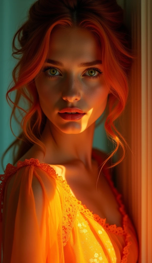 score_9, score_8_up, score_7_up, (flirting with viewer:1.2), detailed face and eyes, intricately detailed, magnificent, maximum details, extremely hyper aesthetic beautiful redhead girl, off shoulder paillette dress, cinematic lighting, perfect shading, dynamic angle, amazing composition, detailed