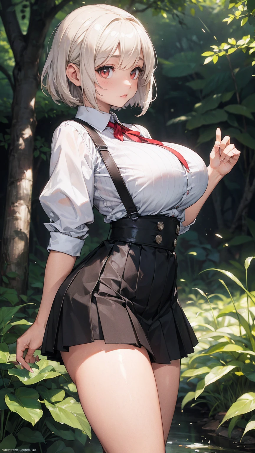 1 female,45 years old,Married Woman,MILF,Super big breasts,a little fat,Thin waist,Long legs, 照片曝Light,(background:In the woods,Rainforest,In the summer,Strong wind) She has short black hair,Bangs,,Bob,Straight Hair,Red lips,stand up,Front view, OK, Gloomy sky,(((masterpiece),(Highly detailed CG Unity 8k wallpaper),最OK质量,Light,详细background,beautiful eyes,(Very delicate and beautiful),(Beautiful and detailed description of the eyes),Ultra Detailed,masterpiece,)),face camera,high resolution,Ultra Detailed),Exposing breasts,Exposing genitals, Convex,Camel toe,Sexy bulge,Primary school students(wear:Sailor Suit,Sailor hat,nude)
