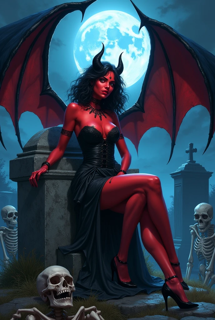 a painting of a holy succubus with horns, leaning over, gloves, vampire the masquerade bloodlines, incredible art, gloomy background, nimbus, church ragged vestments, darksketch, rear view