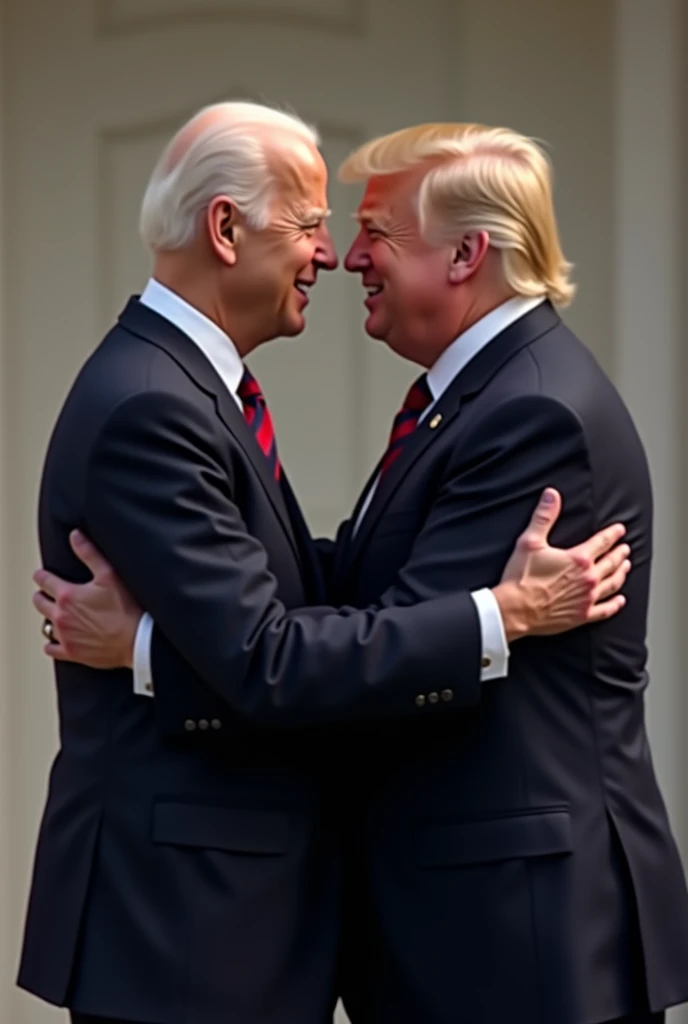 Donald ????? and Joe Biden kissing