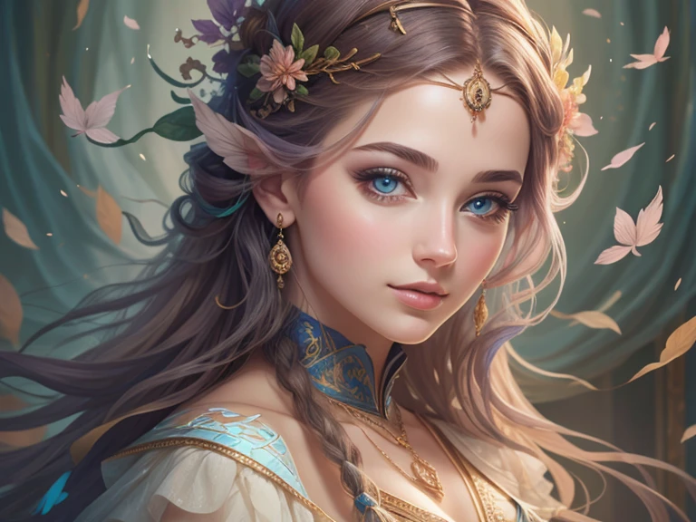 detailed face, cute face, A powerful spell that creates a magical protective barrier., A woman who uses green magic to summon a magical shield is perfect for a fantasy world..