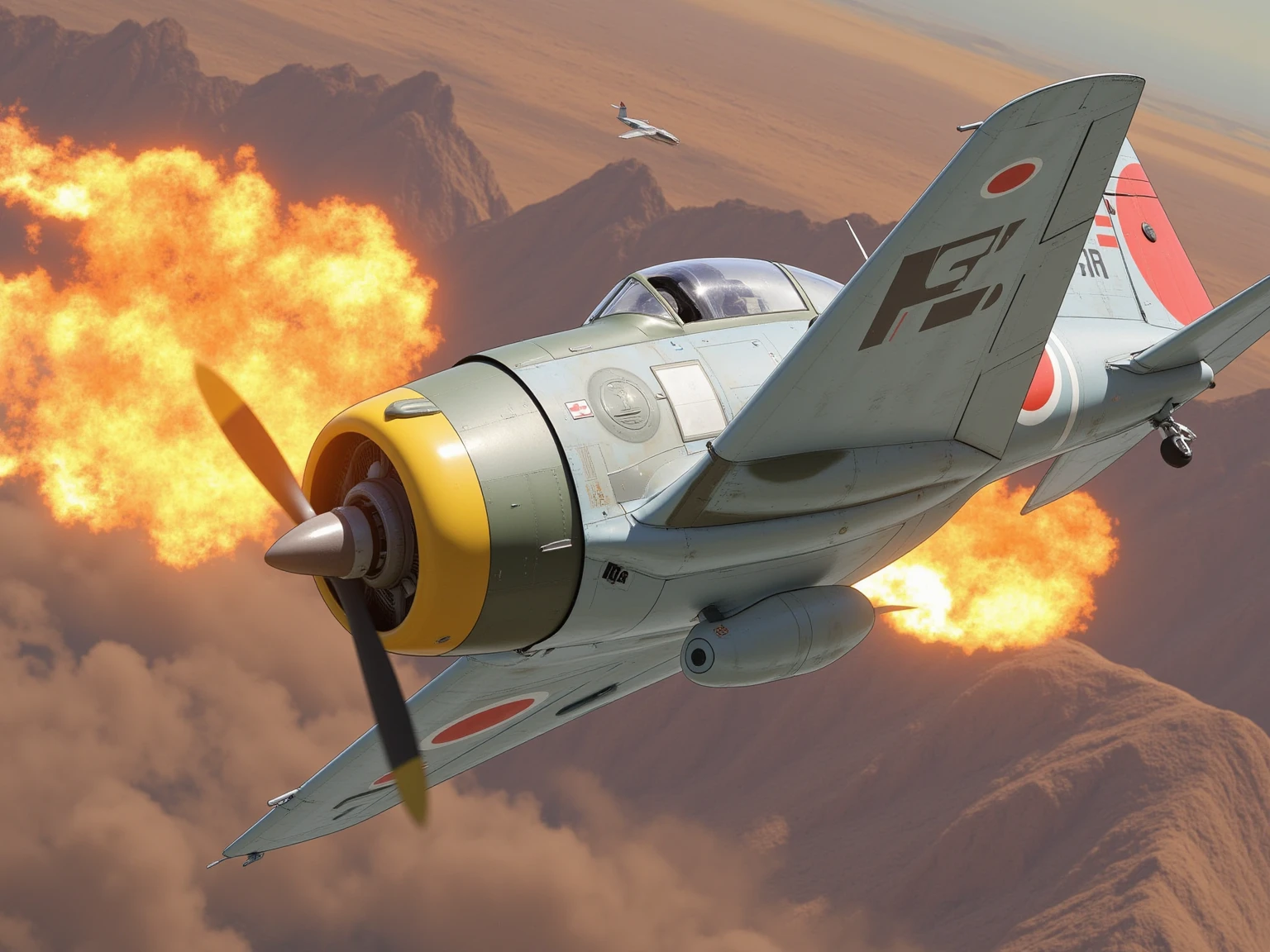 (masterpiece:1.3, top quality :1.3, very detailed depiction:1.3, incredible high resolution:1.3, high quality photo images ),Zero Fighter,Japanese military fighter ,propeller fighter,Air Combat,Reciprocating Fighter,Crash ,come down,Gunfire, dynamic images ,In the midst of fierce combat, Aggressive Atmosphere 