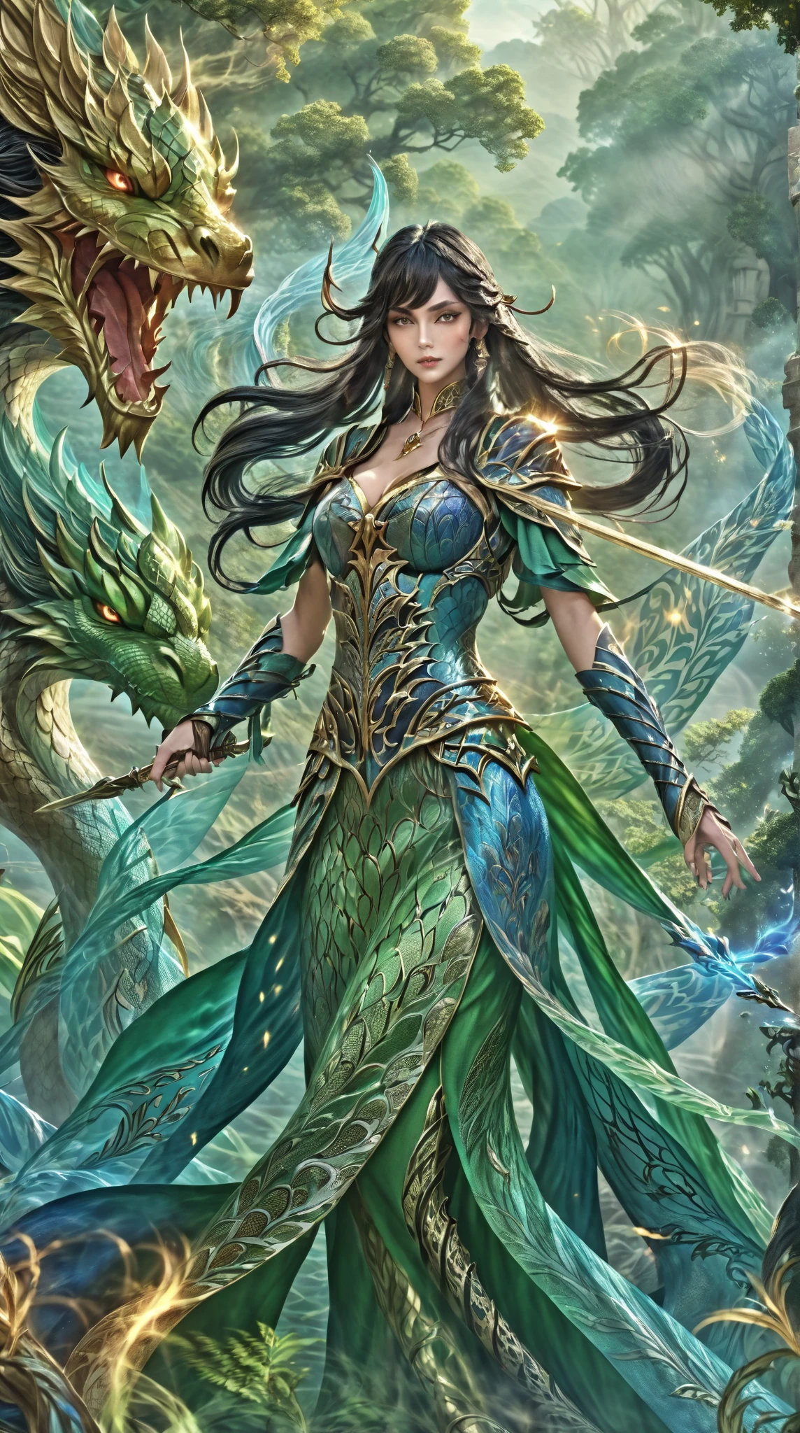 In the legend，The dragon girl is depicted as a half-human, Half-dragon creatures，Has human appearance and dragon characteristics。Usually has a beautiful appearance、Long hairs and soft feather scales，hve huge Wings，Can fly。They are considered mysterious and divine beings，It may be a descendant of dragons，It could also be a transformation。