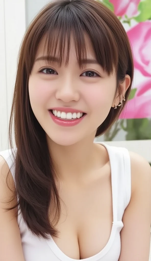  1 girl、Photo Mapping、Physically based rendering、 high image quality、 high definition 、1080P、( beautiful face)、(Detailed description of the face)、( Detailed description of the hand setter&#39;Muscle area)、( CG in detail)、 rich details 、( Stunning Features :1.35)、( detail eyes)、 of cute ladies are looking forward to your eyes、Delicate clavicle、 Various Poses、 A very realistic and detailed upper body portrait of a young woman。The skin is beautiful、 soft light reflecting high on her cheeks .、 Tiny pores and hair follicles、 You can see even the thinnest blood vessels 。The skin is smooth、natural flushing of cheeks 、Healthy glow。 The eyes are large and clear blue、Her iris has fine patterning、 Light is reflecting and shining in the eye。 There is a slight shadow under her eye 、 Her eyelashes are long and naturally curled。 her lips are soft pink 、Smooth texture with a natural glow、 Slightly reflects light。  the woman wears a simple white top  .、 background is pale black and white gradation .、 The focus is entirely on the face and upper body。 Realistic shadows and textures、 picture-like depiction.。
