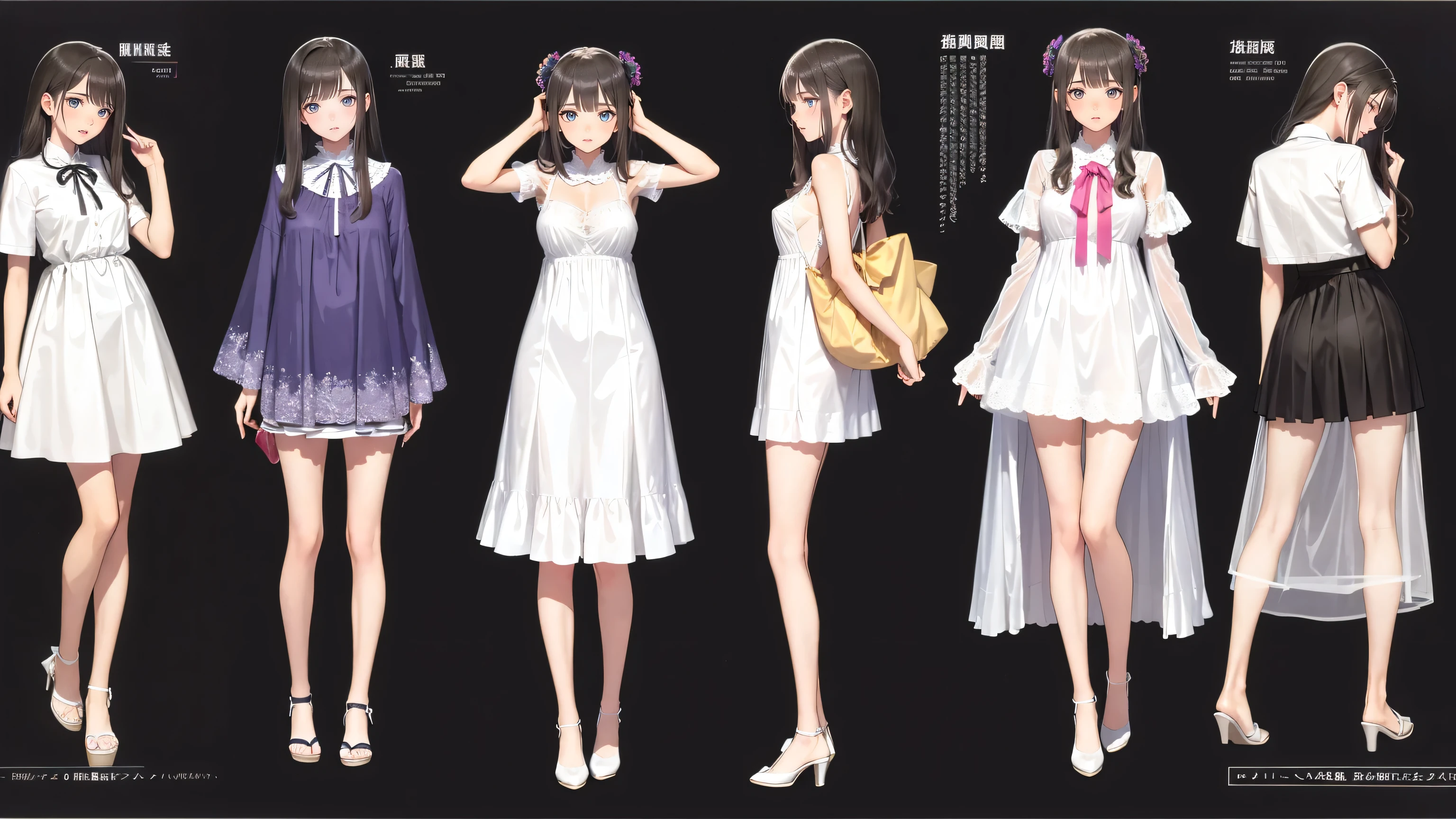 anime style 、story、、 beautiful girl 、very cute angel、 、cute、、smile、、Very cute full nudity hands behind head hands behind body Standing upright nipples visible full body shot The pussy hands behind the head are facing the front
