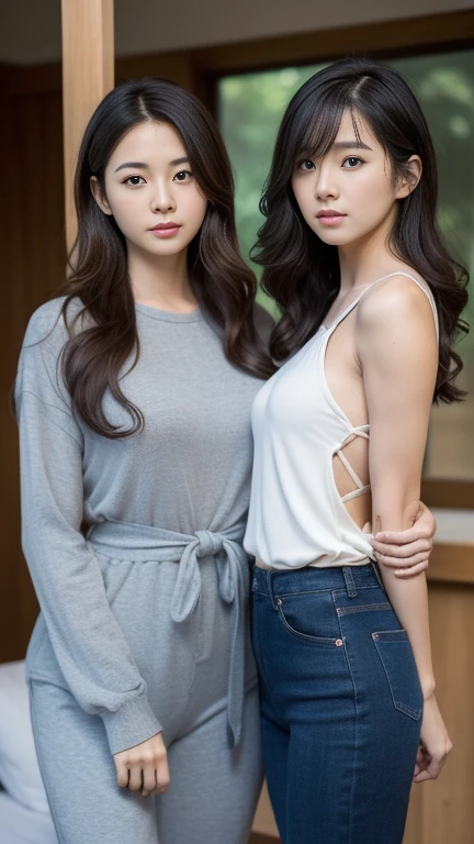 ((Highest quality)),Detailed image quality、Depth of written boundary:f4, Woman with beautiful face, perfect body,Mine Fujiko、Light clothing、Underwear commercial