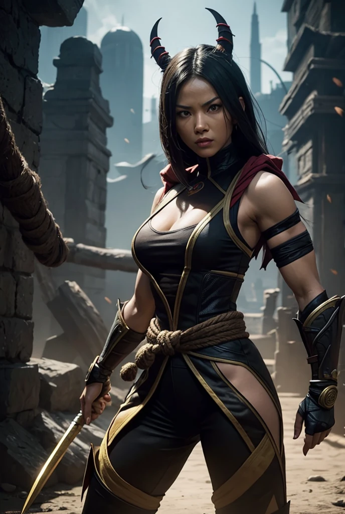 Scorpion Mortal Kombat female version sideways