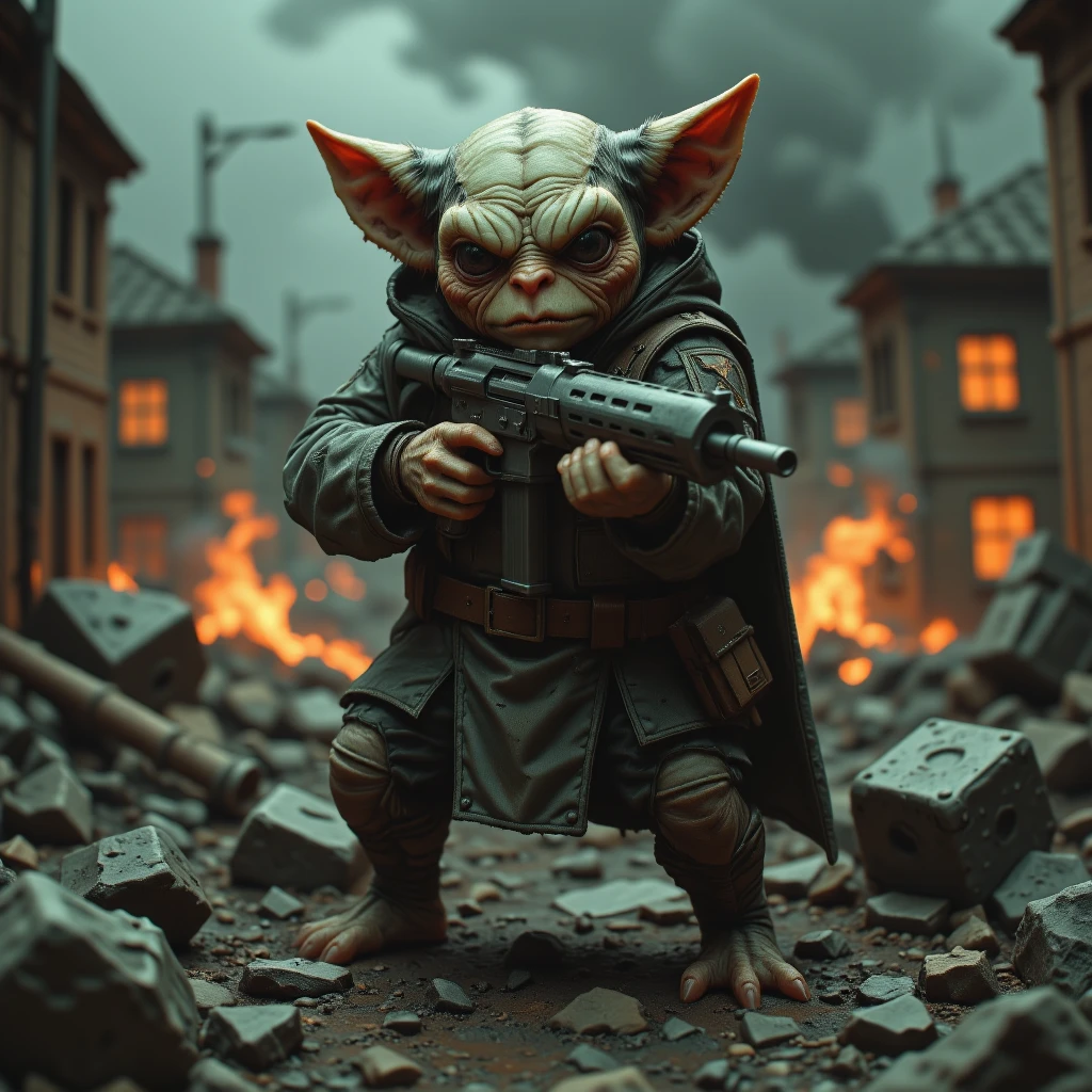 CutesmallGoblin control a big have gun and most scary killermachine 