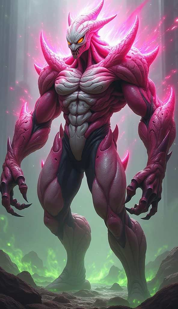 (high resolution,High definition,High Resolution,8k,Carefully depicted in every detail)Red body,Blue hood,Slender and huge muscles,armor,Ready your spear,bulging muscles,Evil atmosphere,Huge penis,Possessed by a demon, losing sanity,Gritting your teeth,Sharp teeth,Purple glowing eyes,A gloomy aura,Lots of drool