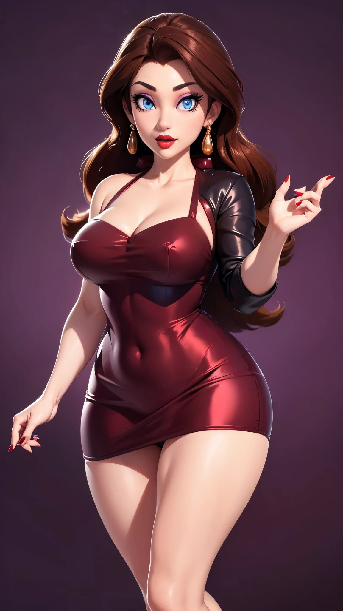 Must Piece, (Solo: 1.1), Perfect Face, (Bright Lighting: 1.2), Beautiful Eyes, Beautifully Detailed Face, Perfect Lighting, Absolutely necessary for the piece, Top Quality, () MILF, () 30 year old woman, Red lips, Lips, Lipstick, Red lips, Thick lips
 8K, High Quality, Animation, Married Woman, Pale Beauty, Beautiful Face,. Beautiful, Bright, Highlights in eyes, Sexy, Beautiful line drawing. Brown hair colour, Dark facial make-up, Dark purple eyeliner, Blue eyes, , Simple background, Large breasts, Dressed up, Winter clothes, Simple background, ((dressed up))