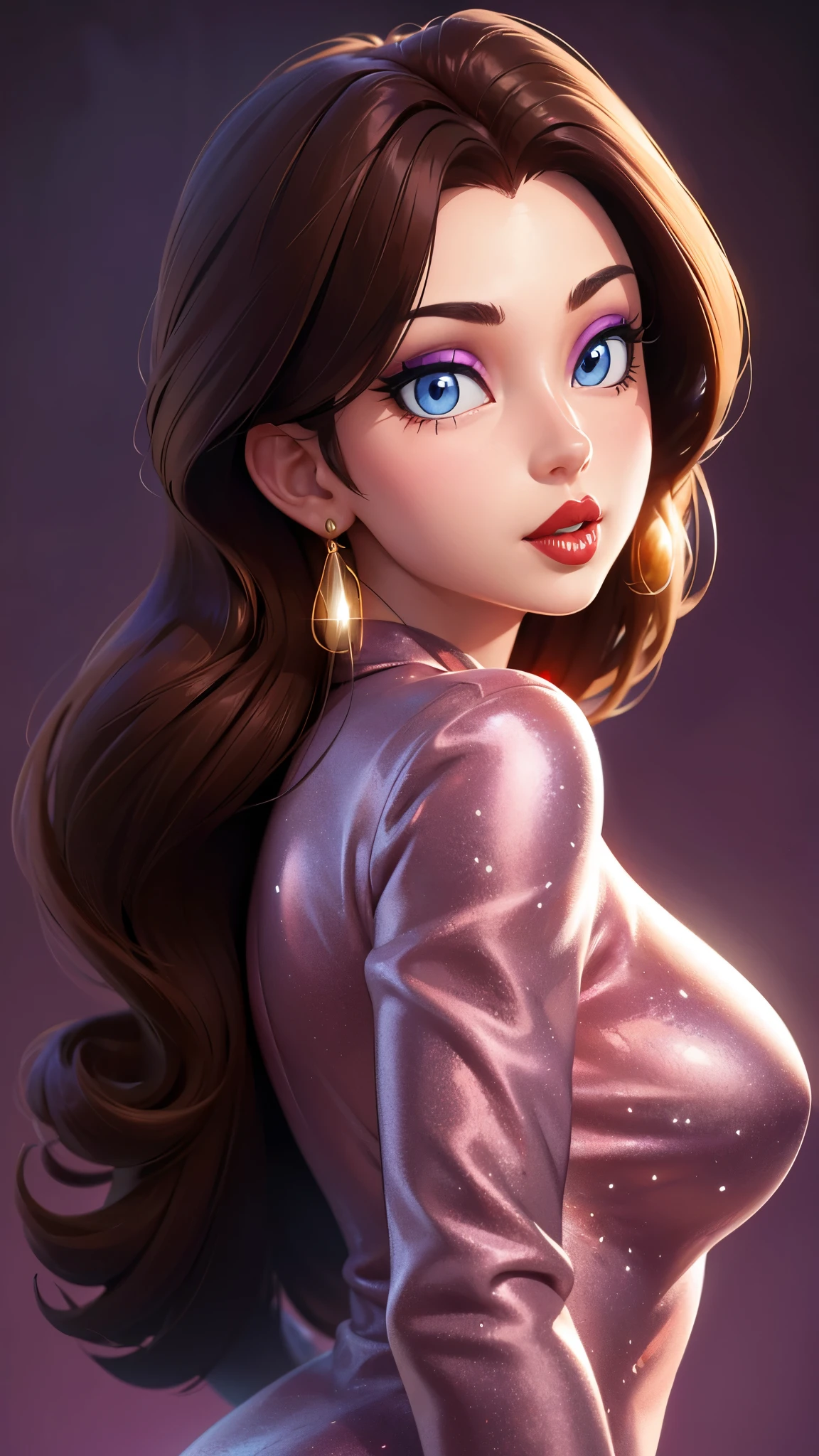 Must Piece, (Solo: 1.1), Perfect Face, (Bright Lighting: 1.2), Beautiful Eyes, Beautifully Detailed Face, Perfect Lighting, Absolutely necessary for the piece, Top Quality, () MILF, () 30 year old woman, Red lips, Lips, Lipstick, Red lips, Thick lips
 8K, High Quality, Animation, Married Woman, Pale Beauty, Beautiful Face,. Beautiful, Bright, Highlights in eyes, Sexy, Beautiful line drawing. Brown hair colour, Dark facial make-up, Dark purple eyeliner, Blue eyes, , Simple background, Large breasts, Dressed up, Winter clothes, Simple background, ((dressed up))