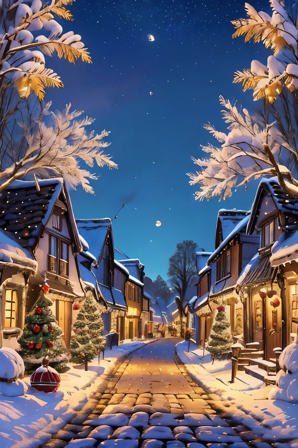 a view of a european village street decorated for Christmas, beautiful cityscape decorated for Christmas , beautiful village decorated for Christmas , amazing Christmas wallpaper, beautiful iphone wallpaper, village twilight landscape, dusk on a village street, village street at dusk, phone wallpaper hd, twilight in the village, city sunset night, street village night, beautiful wallpaper, village sunset, village streets,