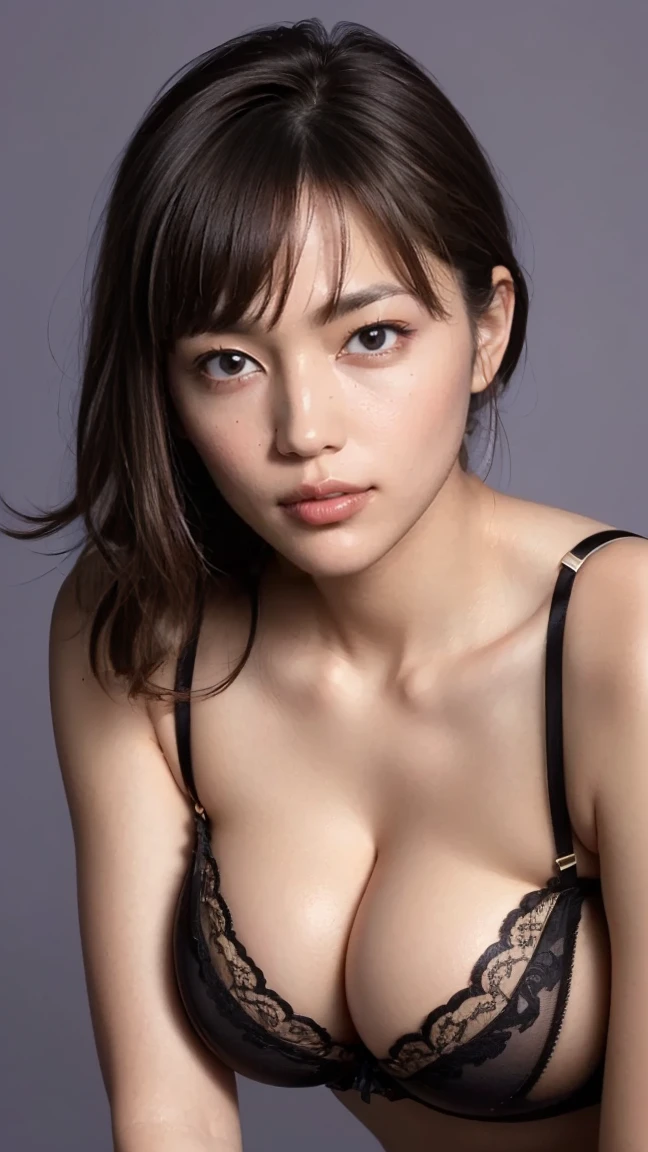 (8k, Realistic, RAW photo, best quality:1.4), Japanese, (female 1 person), (sexy lingerie:1.3), Facial beauty, (Realistic Faces), (Realistic eyes), beautiful eyes, (Realistic Skin), beautiful skin, (Big Breasts:1.6), ultra-high resolution, very detailed, Golden Ratio, Body Shots, Haruna Kawaguchi