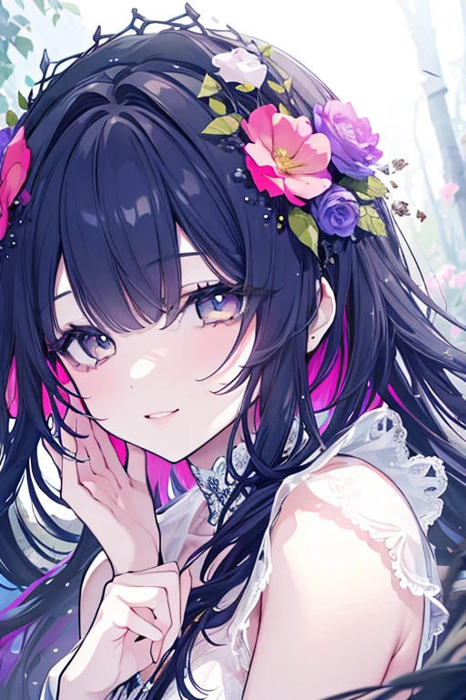 anime girl laying on the ground with pink flowers in the background, sakura petals around her, beautiful anime girl, cute anime girl, nightcore, anime style 4 k, anime wallpaper, pretty anime girl, anime art wallpaper 4 k, 4k anime wallpaper, anime art wallpaper 4k, seductive anime girl, guweiz on pixiv artstation, anime wallpaper 4 k