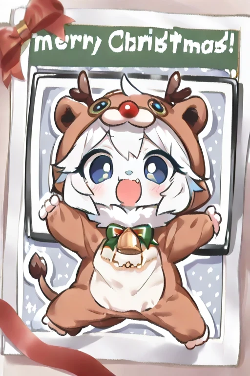 little white lion girl "Christmas Polaroid Photo Generator"