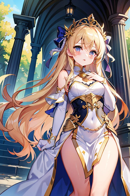 ((Highest quality)), ((masterpiece)), (detailed), ((Perfect Face)), lillia, One Girl,Anime girl with long blonde hair and dark turquoise eyes in a white dress, Trending on cgstation, artwork in the style of Gwaiz, Gwaiz, Smooth anime CG art, detailedなデジタルアニメアート, Anime Goddess, Fantasy art style, palace , Girl in Hanfu, Beautiful young wind spirit, Beautiful Anime Girls, ! Dream Art Germ, Beautiful anime portraits