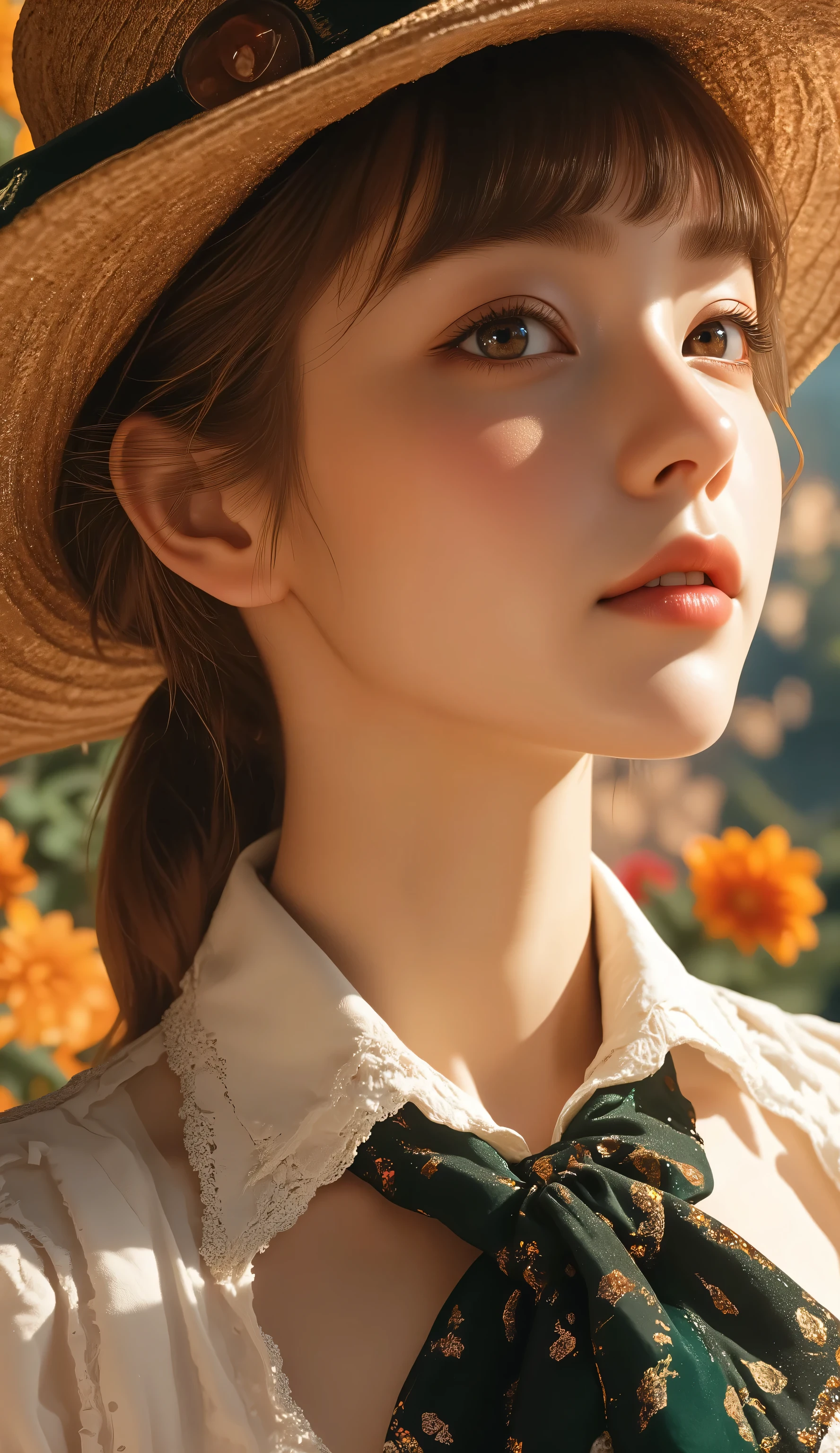 ((masterpiece:1.4, Highest quality)), (Realistic photos:1.4), (artwork), ((1 girl)), (Otherworldly beauty), (dream-like), (超High resolution:1.2), Very delicate and beautiful, wonderful, very detailed CG Unity 8k Wallpaper, Very detailed, High resolution, Soft Light, Beautiful detailed girl, Very detailedな目と顔, Beautiful and exquisite nose, Beautiful and exquisite, (Dressed in early 20th century Western European clothing:1.3), Cinema Lighting, Perfect Anatomy, Slender body, (Parted bangs), (Portrait of a Girl:1.5), (Kandinsky-style abstract background:1.5), Cowboy Shot