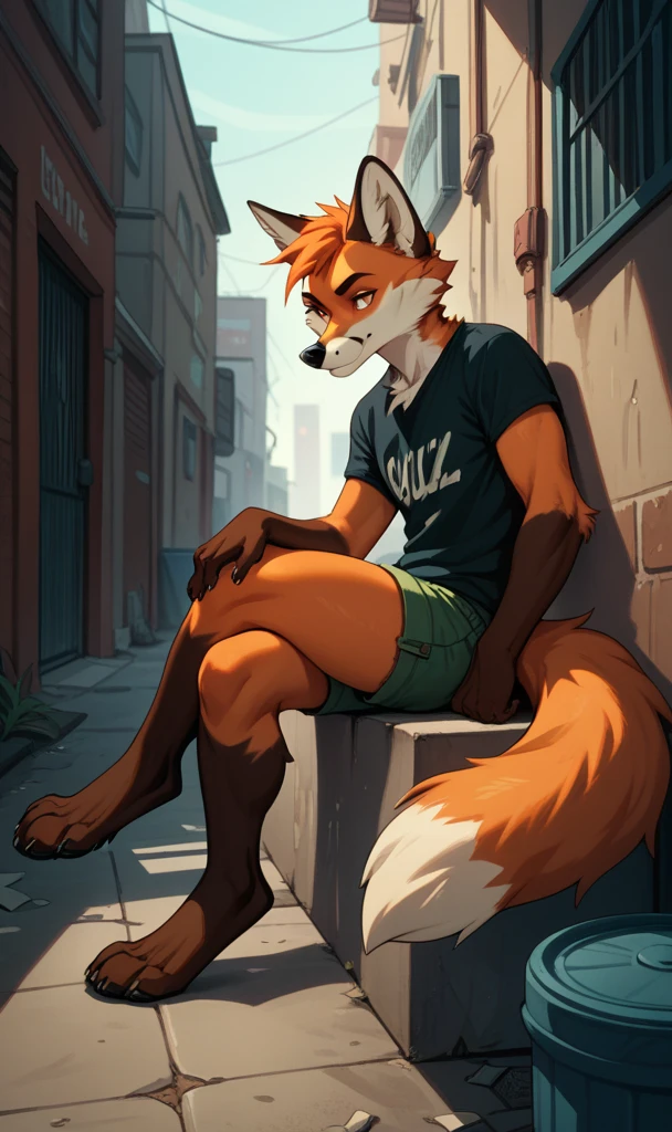 (high quality, highres, masterpiece), solo, male, fox, (pink body, blue eyes, pink fur, black ears, tail, buff),nude, naked, (dog collar,nipples, nipple rings, jockstrap), open mouth,tongue out,((drooling)),steamy breath, (detailed background, park, sitting, foot, legs up, looking at view), close-up, muscular, (by milkytiger1145:0.9, by garnetto:0.5)