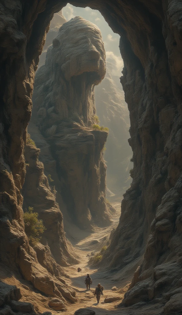 masterpiece, 8k, HDR, 3 D, best quality, photography, analog style, real life, extremely beautiful, (highly detailed, intricately detailed), In a valley far from civilization they found the entrance to a cave