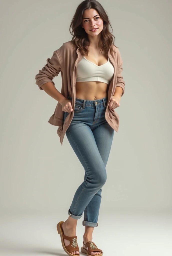 (photo of a beautiful 20 year old girl, beautiful and charming with contemporary fashion drawings as well),
(((((Full body shot:1.5))))), (full body in picture), (full body photo Close-up photo of the shin), (Indian babe), (rest standing position), (looking at viewers, front view shot, from_fronts),
best quality, movie studio lighting, illustration at Very detailed, ultra high resolution, depth of field, caustic, wide exposure, natural shading, masterpiece, hyper realistic, hyper detailed, photorealists, 8K, HDR, High resolution, 1girl, Blurry background, (Bokeh:1.2), RAW photo, complicated details, extremely detailed, candid picture, candid shots, extreme detailed, colorful, highest detailed, (iconic picture shot, perfect brightness, perfect contrast, perfect colour),
hair in one eye, purple eyes, Golden blonde hair, bob, side bangs, sharp eyeliner, blush eyeshadow with thick eyelashes, lip gloss very delicate and beautiful, round chin, round earrings, sharp eyes, letter choker, diamond necklace, (symmetrical eyes), (perfectly symmetrical body),
(pretty face, iconic face), detailed face, detailed eye, detailed lips, detailed neck, ultra realistic face, ultra realistic eye, ultra realistic lips, attractive hair style, detailed hair style, (perky breasts, perfect rounded breasts, attractive breasts, perfect symmetrical breasts), (attractive body figure, perfect body figure, perfect figure, curvy_figure), flat stomach, Open your chest, show your chest, open your navel, show your navel, skin_tight, (thin), smile,
((beautiful High heels, fancy high heels)),
(beautiful girl in Indian outfits),
((fancy bra, bra laces, fancy bra lace, covered with a blue blazer, fancy blazer, Fancy belts 3.5cm, fancy pants, beautiful pants, iconic pants)), ,