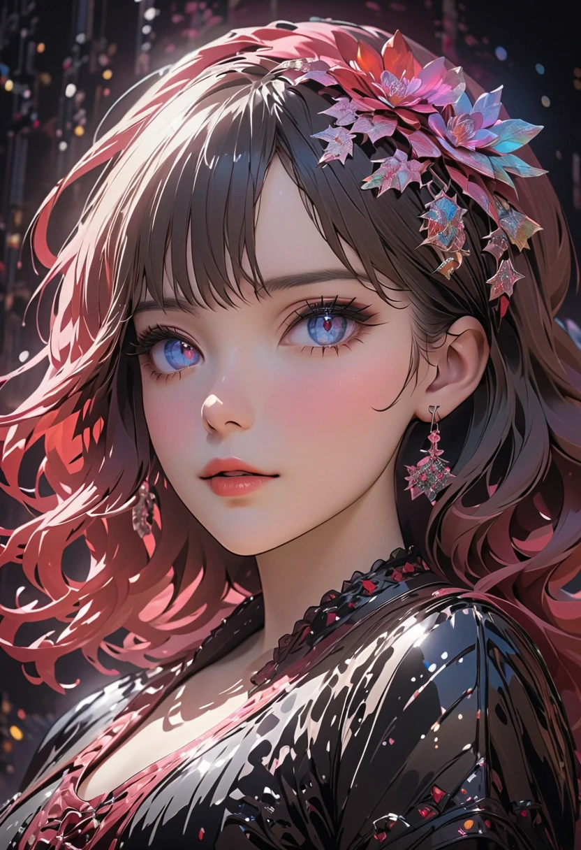 (masterpiece, top quality, best quality, official art, beautiful and aesthetic:1.2), (1girl), extreme detailed,(fractal art:1.3),colorful,highest detailed