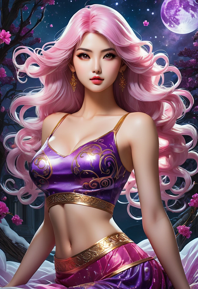 Pink-haired fox girl with tail