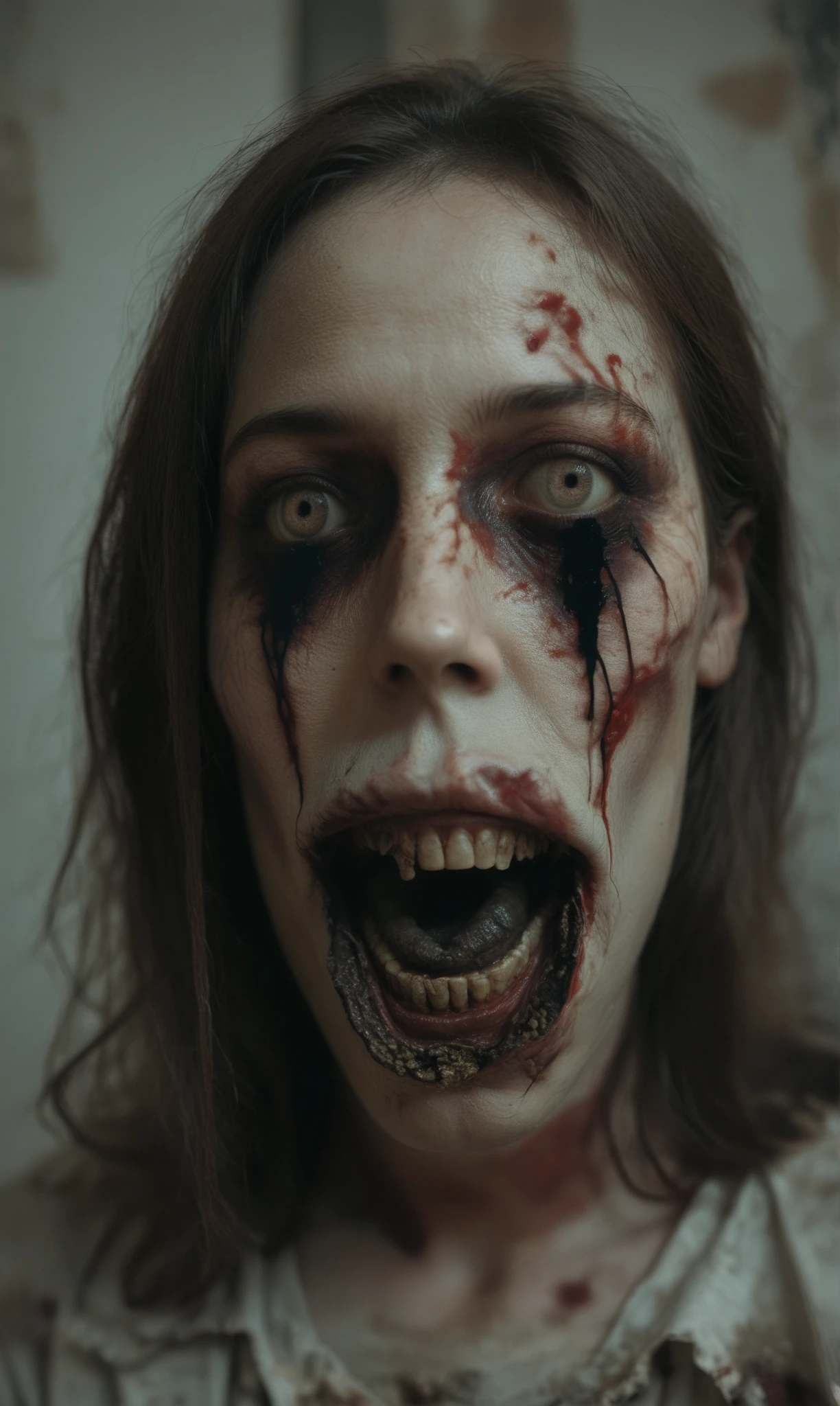 score_9, score_8_up, score_7_up, score_6_up, score_5_up, score_4_up, realistic portrait, old zombie man, very scary face, rotten flesh, in a dark room, looking at the viewer, dark lighting, creepy atmosphere, horror, depth of field, bokeh, tag1, tag2
