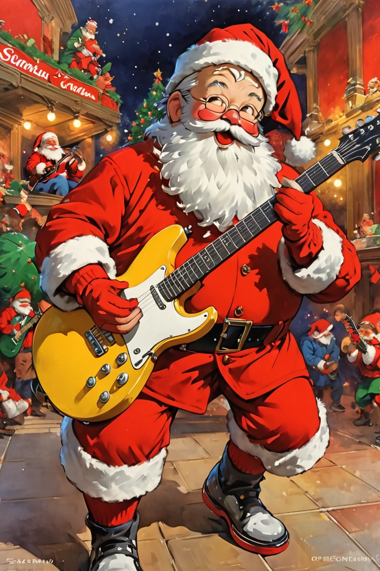 score_9, score_8_up, score_7_up, score_6_up, masterpiece, best quality, santa claus, on stage, rock and roll, holding electric guitar, ccsanta