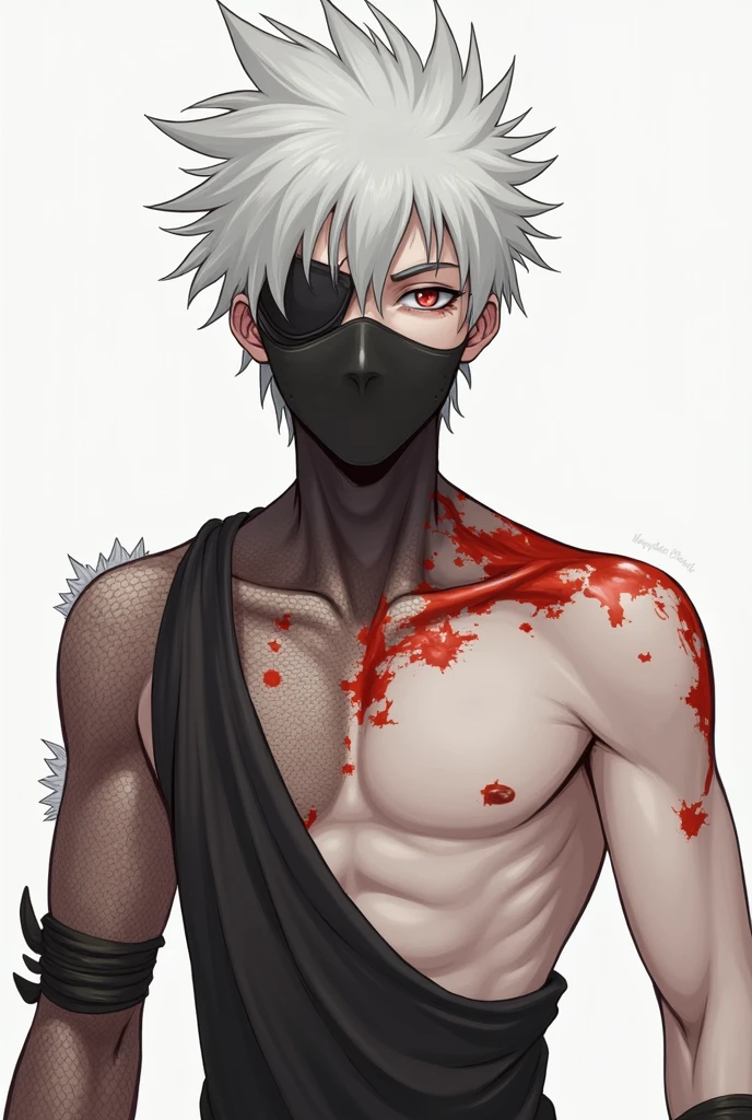 Bandaged Face,Male, Severe Scarring, simple background, Hideous