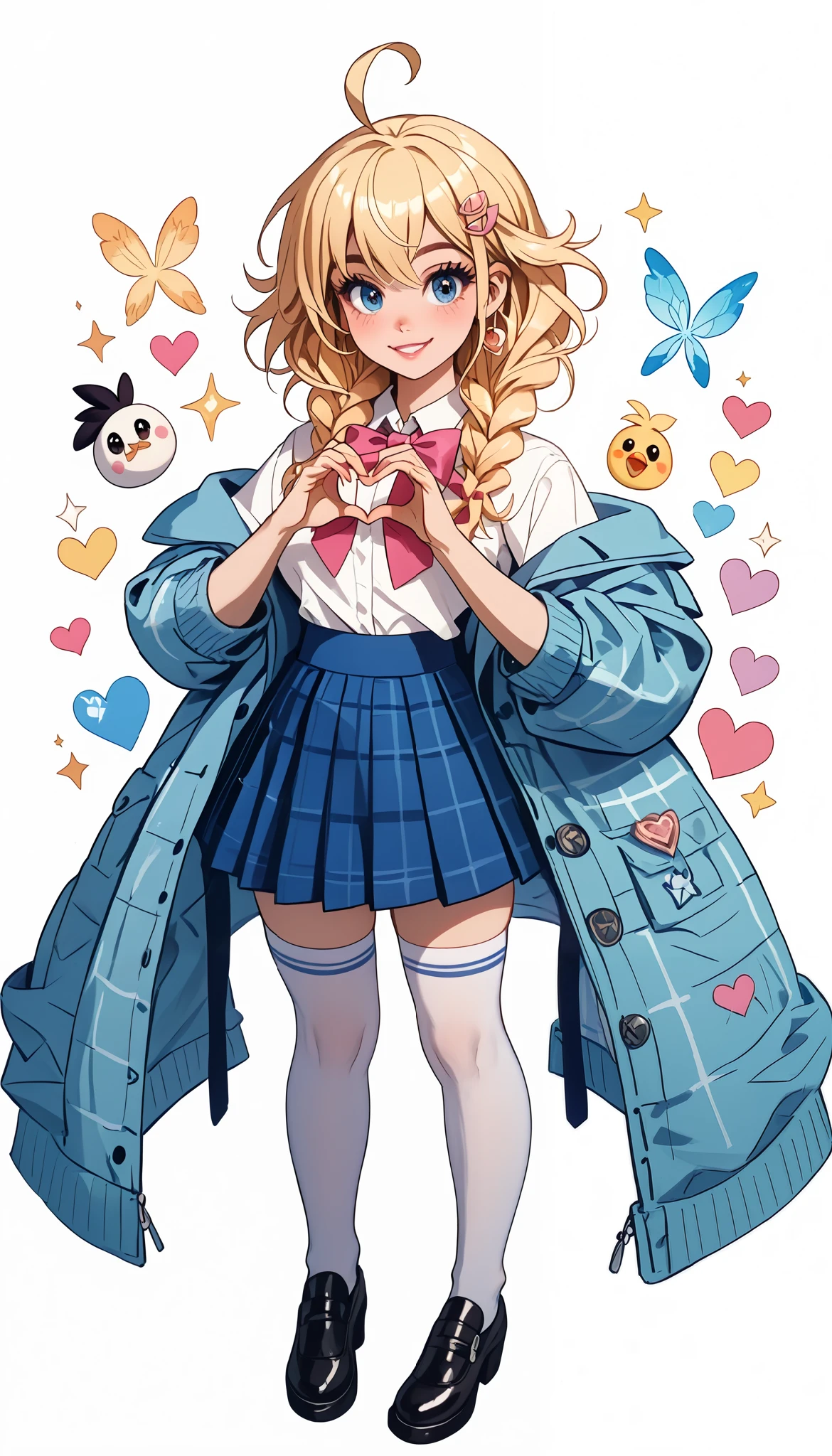  Alta Risolución 1Chica Ahoge Bobby_pin bow bowtie braid brown_Parecis collared_shirt dojikko_pose con volantis_shirt frilled_shirt_free joint collar_skirt frills hair_bow hair_ornamist hairpin hand_is_own_Head Heart Heart  _hair_adornmist hood hooded_jacket jacket lisg_hair ise_It seems_closed pistagram pink_hair plaid plaid_Arco a cuadros_pleated skirt_skirt shirt shoelacis shois simple_parte inferior pie falda solamente istrella_(symbol) twin_ trenzas wariza white _  white background _  high stockings  ,   full body