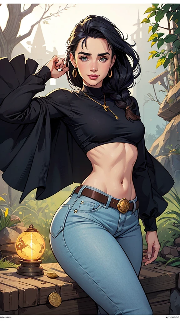 Com um dragão Ennifer Connelly, very long to the waist and half curly with bangs, seios pequenos, olhos grandes com um brilho apaixonado, olhos verdes mel, Um lindo sorriso, vestindo uma camiseta preta longa com um terno feminino verde e jeans, in a serious and sweet comic-style pose, alta qualidade Jennifer Connelly personagem mulher estilo Jennifer Connelly com marcas de guerras Imagem de desenho animado de uma mulher .Ilustra??o estilo desenho animado, estilo de arte dos desenhos animados, estilo de arte dos desenhos animados, digital illustration style, estilo atompunk projeto de pessoaagens altamente detalhado, arte digital detalhada coragem, Forest fan art, Design de personagens de retrato, beautiful digital illustration, retrato de alta qualidade, Arte em quadrinhos, mulher jovem cabelo com transas lindas . Queen Anna by Jennifer Connelly lined eyes Medium large bust and wonderful sexy clothes. image expression of sexual desire from waist to head illustration Queen Anne of Arendelle atompunk style Fallout 4 style pose playboy magazine sensual witch Character cartoon style facial expression happy beautiful smile and six medium small portrait mode waist up with lots of gold around her other stones portrait precious mode waist up queen of the south Jennifer Connelly GTA scenery dominatrix gold coins chest with jewelry with her boyfriend, um homem com barba preta, armado com um estilo militar, Jennifer Connelly Turnaround sheet Creates multiple images in different poses of the same cartoon character:1.2), Woman from Southern Brazil Drawing Art Gaucho Artline white background woman Cartoon image of a woman , roupas sensuais , garota Personagens GTA estilo artgerm femininas Yvonne Strahovski estilo de desenho garota,, pequeno, Shy, bunda grande, catholic nun outfit , dynamic pose, Quente, soft or colored lips, fundo simples, perfect hands, anatomia perfeita, Inclina Jennifer Connelly estilo Cartoon estilo iluR