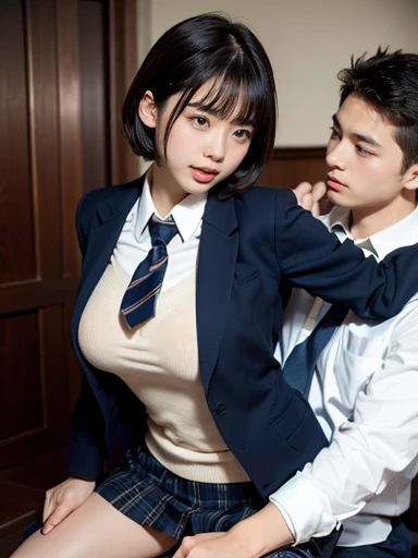 nsfw,(Highest quality:1.2), 32k HDR, High resolution,Old man and age girl in uniform,(Japanese women),((Men are old men:1.5),(Men are naked:1.2),(Men are fat),((A woman with perfect style)),((Woman with a slim waist)),(A woman with perfect proportions),A man in his 80s and a woman in her teenBlack-haired woman)),((Pink Lips)),Black-haired woman,((short hair,Shaggy,Messy Hair),Girl in a sailor suit,Naked Man,Girl puts her hand on man's crotch,Girl wearing a collar,A pure and serious girl,Girl attacked by old man,Girl with disgusted expression,Woman being pushed down by an old man,((Rubbing the penis)),((A man's erect penis)),(Long black haired female student:1.2),(Smooth long black hair:1.2),(The serious has long, straight black hair.:1.2),Embarrassed, moist eyes,Sad expression,Looking into the camera,((The old man is naked)),Highly detailed eyes and face, Realistic Face Proportions, Stunning eye for detail, Realistic beautiful face, Very small face, Realistic small beautiful eyes, (((The person wearing the sailor uniform is a woman:1.5))),(((Men are naked:1,5))),((Girl being attacked by old man)),((A girl being forcibly held by an old man)),((The girl hates it)),((The old man is smiling faintly)),((The man is an old man)),((The man is 100 years old)),((The girl is crying)),((Woman wearing a collar)),((A girl with a pretty face)),((Girl tied up with rope)),