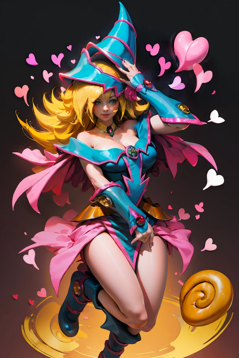 Girl, big boob , rainbow hair, long hair,rainbow magic girl, magic stick